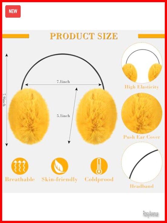 2 Pcs Knit Beanie & Faux Fur Ear Muffs Set Winter Warm Outdoor Accessories Gift main image 6